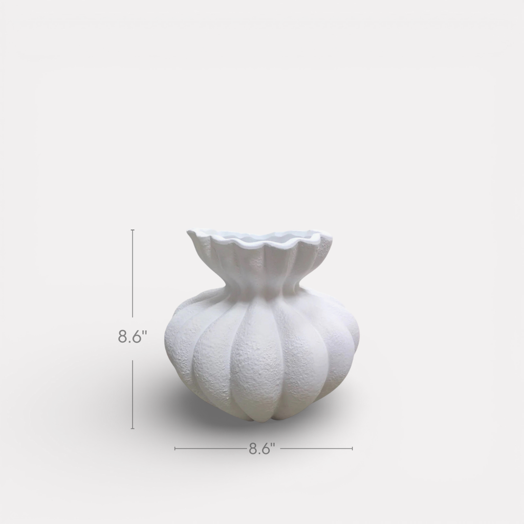 Ember Hand-Painted Terracotta Vase | Linen White or Jet Black