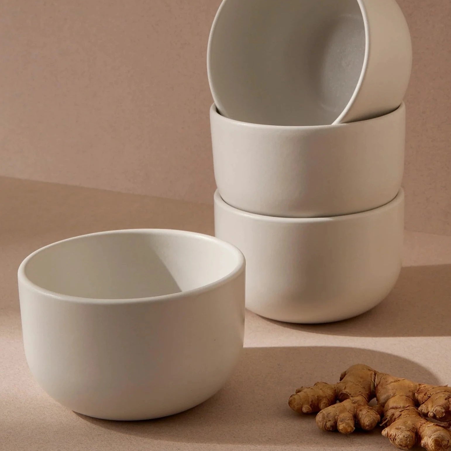 Handcrafted Dinnerware Set – 12 Piece Matte White Ceramic (Tunisian)