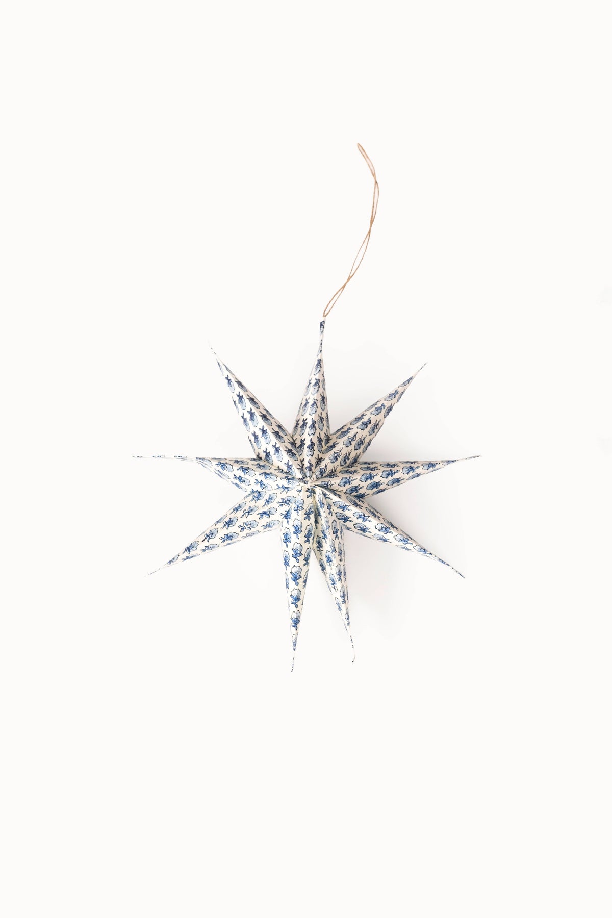 Large Blue Starlight Paper Star Ornaments, Set of 3
