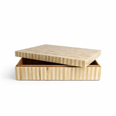 Cream Striped Decorative Boxes – Neutral Storage Collection | Sorelle Rossi