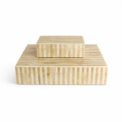 Cream Striped Decorative Boxes – Neutral Storage Collection | Sorelle Rossi