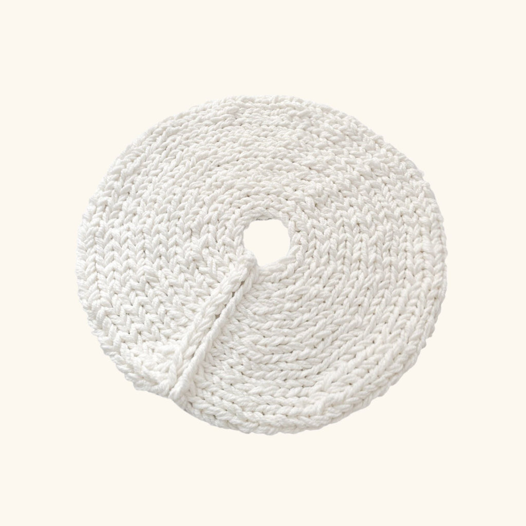 Creamy White Chunky Knit Christmas Tree Skirt
