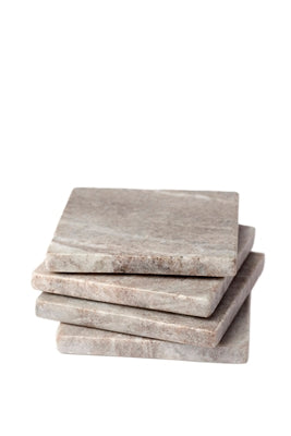 Brown Marble Coasters – Square Set | Sorelle Rossi