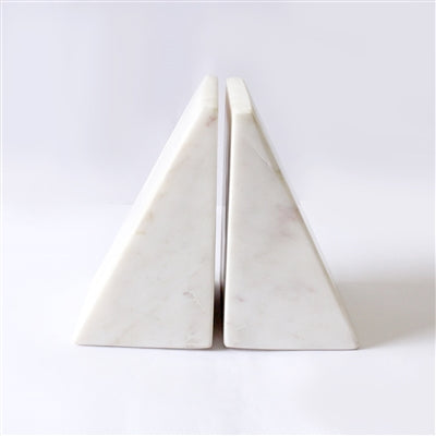 Marble Triangle Bookends– Modern Neutral Shelf Decor | Sorelle Rossi