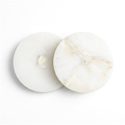 Alabaster Stone Coasters – Set of 4 | Natural White Stone Drink Coasters