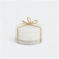 Alabaster Stone Coasters – Set of 4 | Natural White Stone Drink Coasters