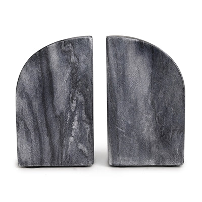 Grey Marble Bookends – Natural Stone Shelf Decor | Sorelle Rossi