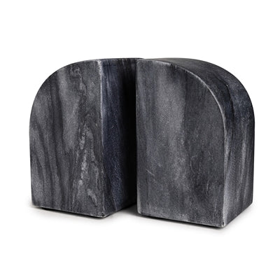 Grey Marble Bookends – Natural Stone Shelf Decor | Sorelle Rossi
