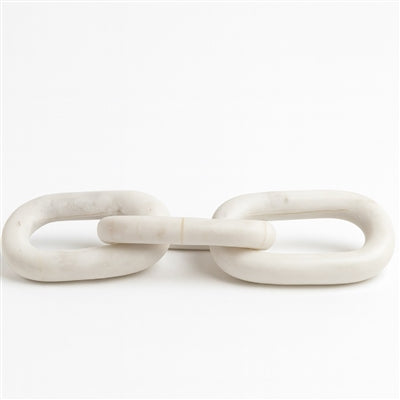 White Marble Chain Links– Decorative Coffee Table Accent | Sorelle Rossi