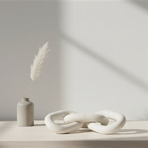 White Marble Chain Links– Decorative Coffee Table Accent | Sorelle Rossi