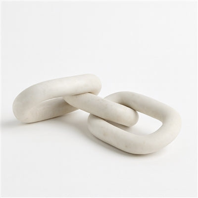 White Marble Chain Links– Decorative Coffee Table Accent | Sorelle Rossi