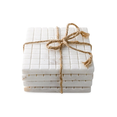Marble Coasters – Square Grooved Set | Sorelle Rossi