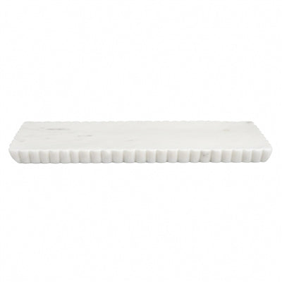 White Marble Vanity Tray – Grooved Design | Luxury Bathroom & Decorative Marble Tray