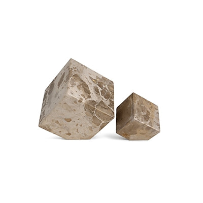 Butterscotch Marble Cube Object – Decorative Stone Accent | Sorelle Rossi