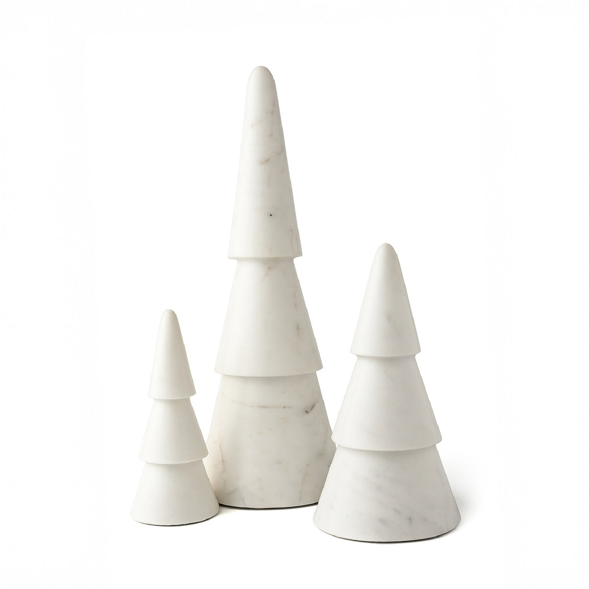 Medium White Marble Decorative Christmas Tree – Minimalist Holiday Accent, 9"