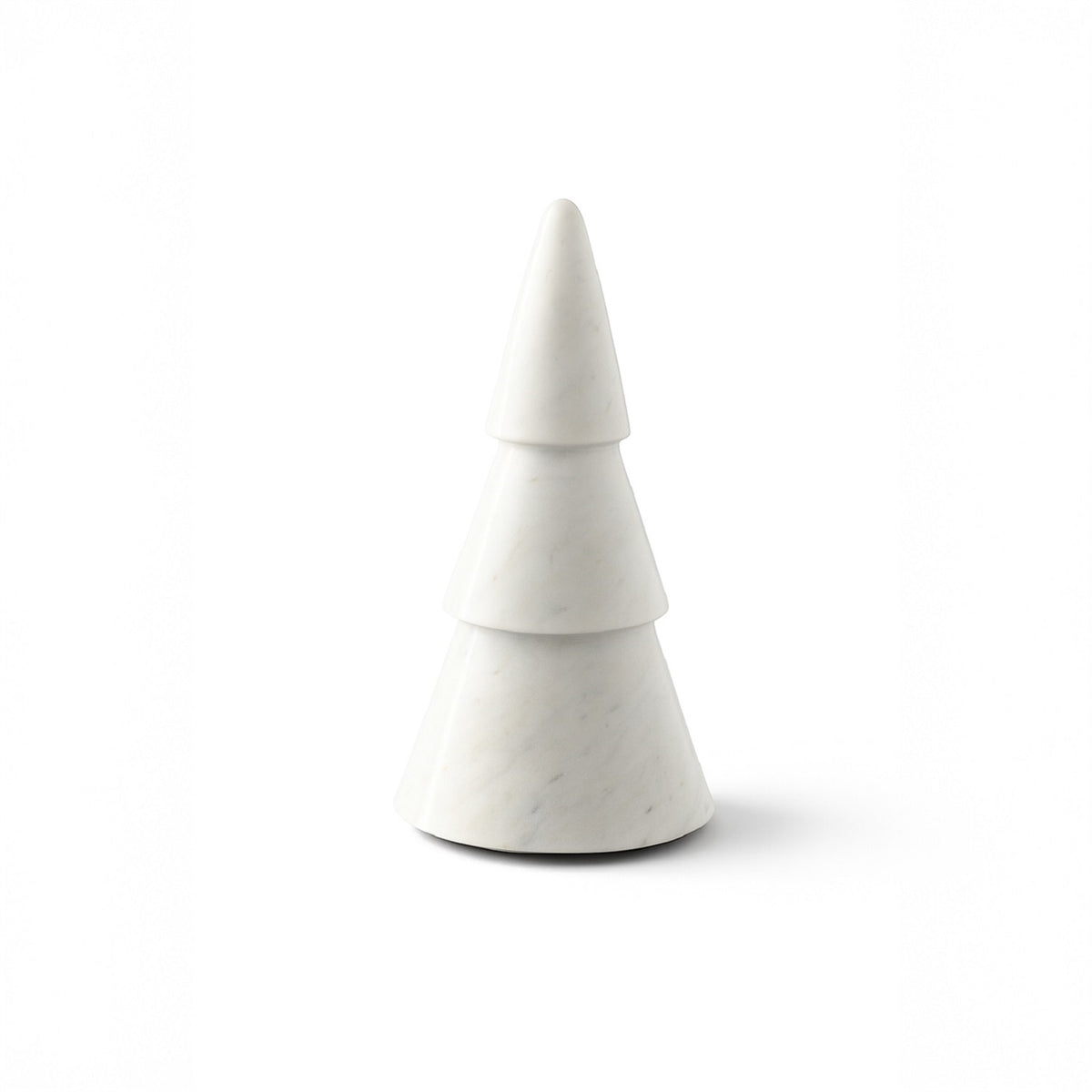 Medium White Marble Decorative Christmas Tree – Minimalist Holiday Accent, 9"