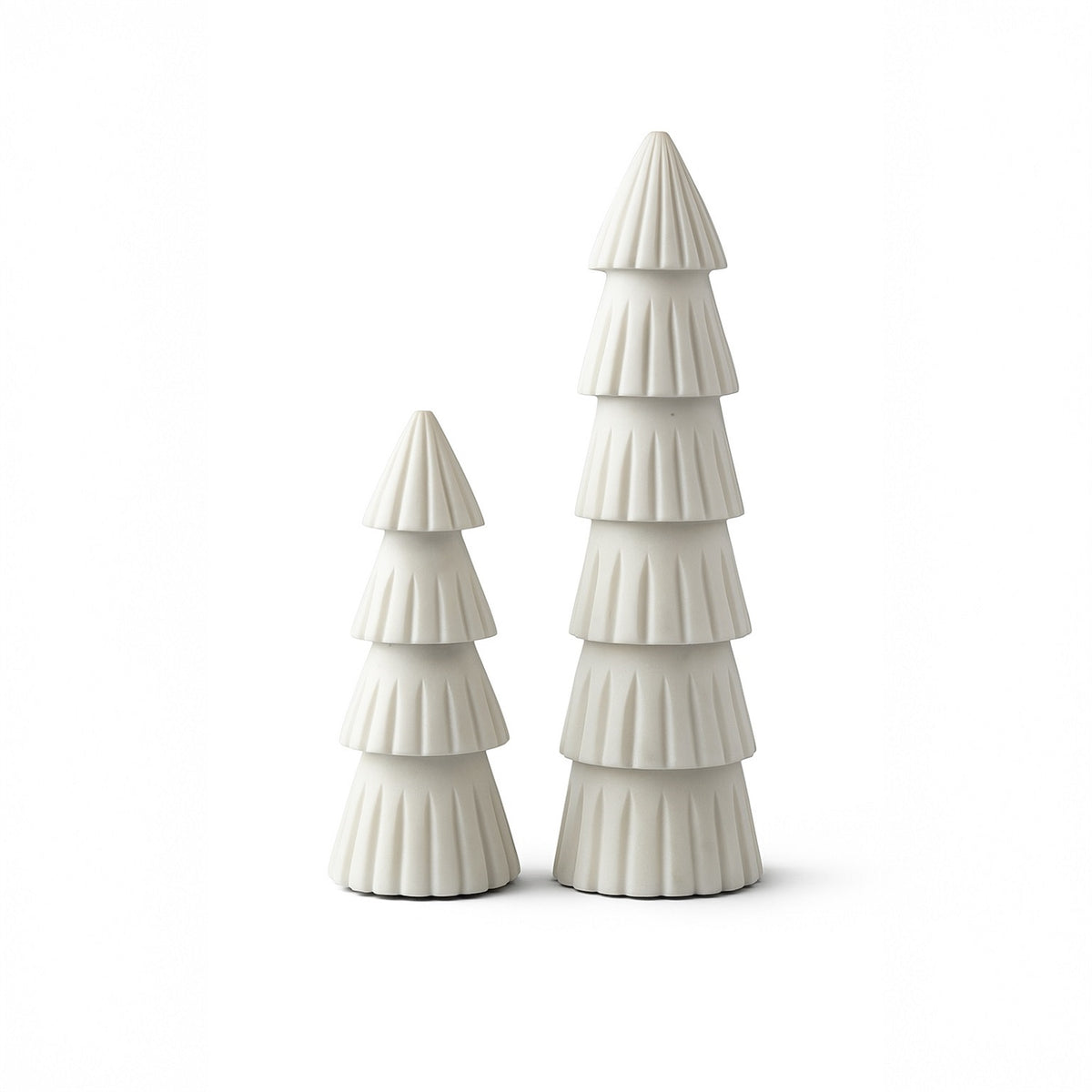 Small White Marble Christmas Tree with Grooving