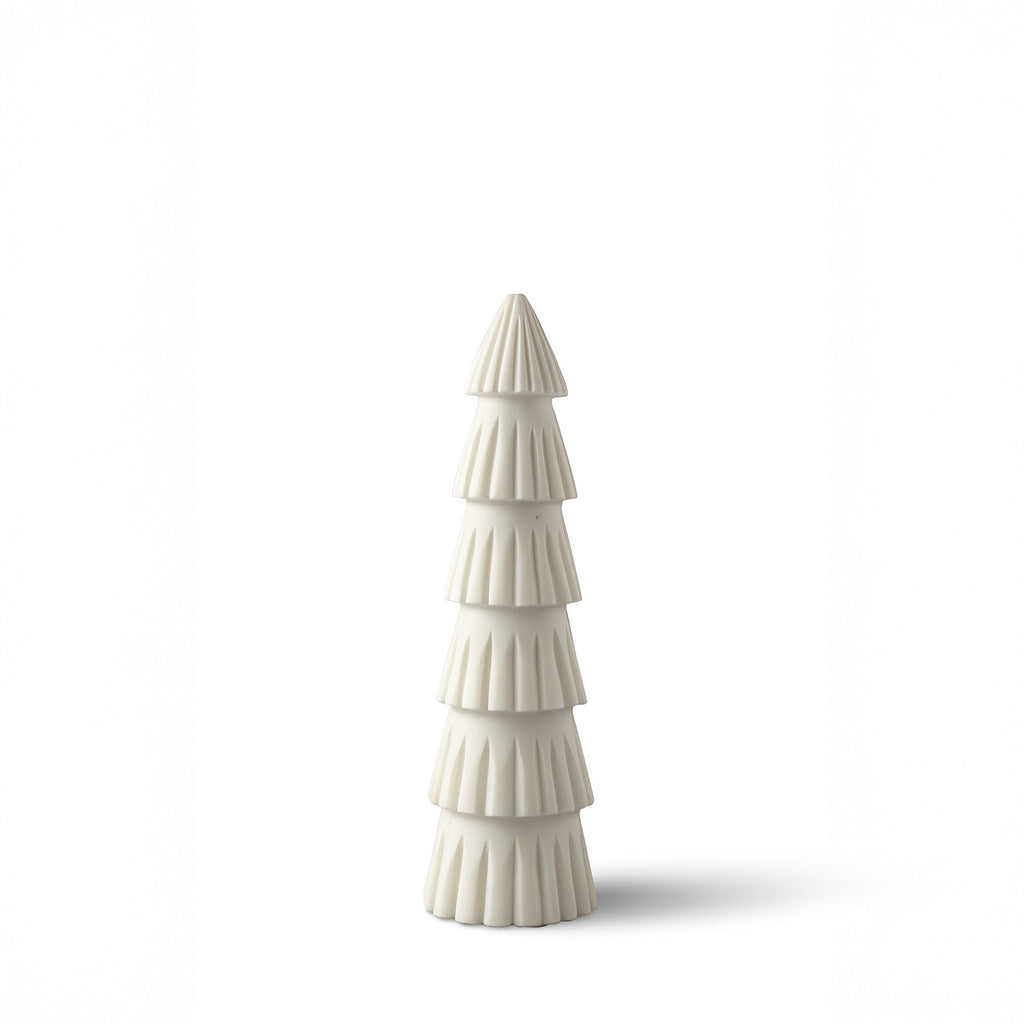 Large White Marble Christmas Tree with Grooving