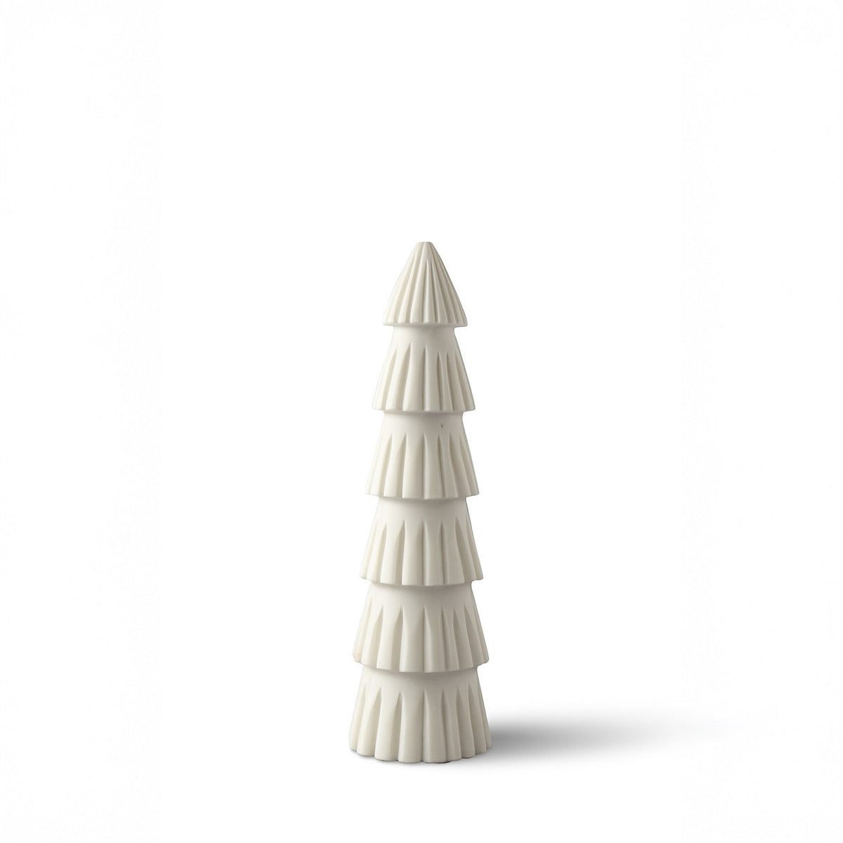 Large White Marble Christmas Tree with Grooving