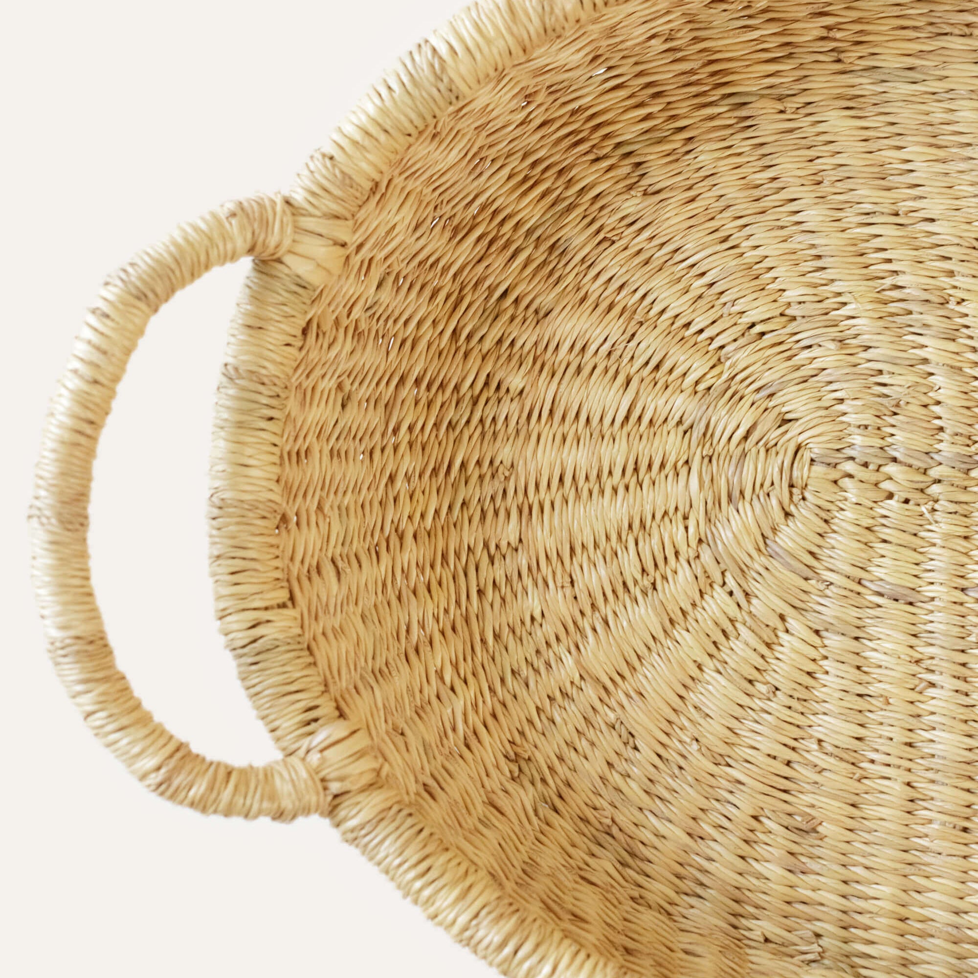 Oval Woven Tray | Handmade Elephant Grass Bolga Tray 20"