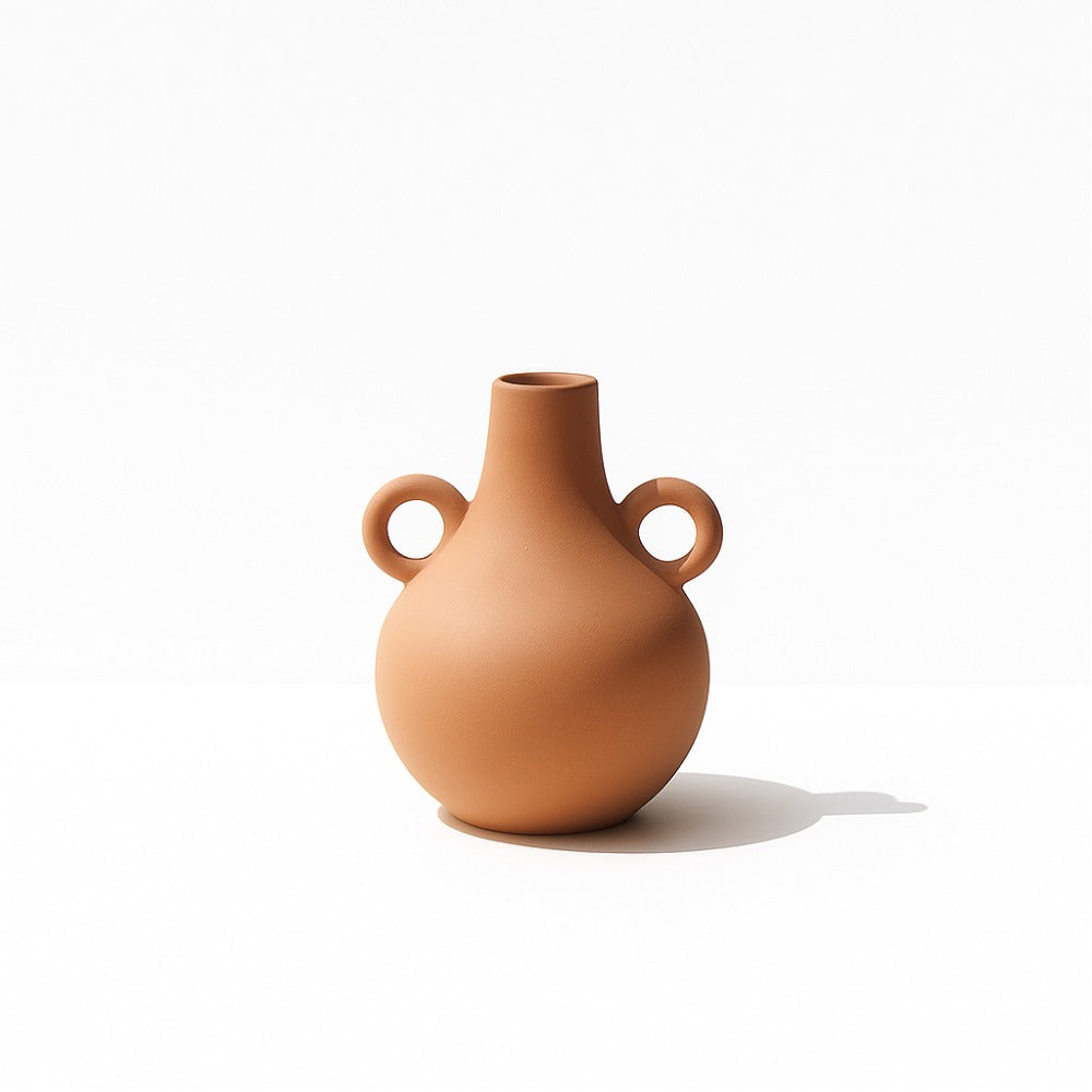 Harappan Ceramic Vase – Belly & Bobble | Sculptural Artisan Vase for Dried Florals & Neutral Decor