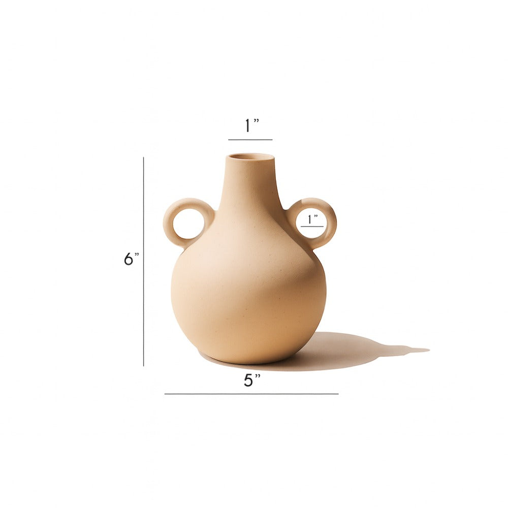 Harappan Ceramic Vase – Belly & Bobble | Sculptural Artisan Vase for Dried Florals & Neutral Decor