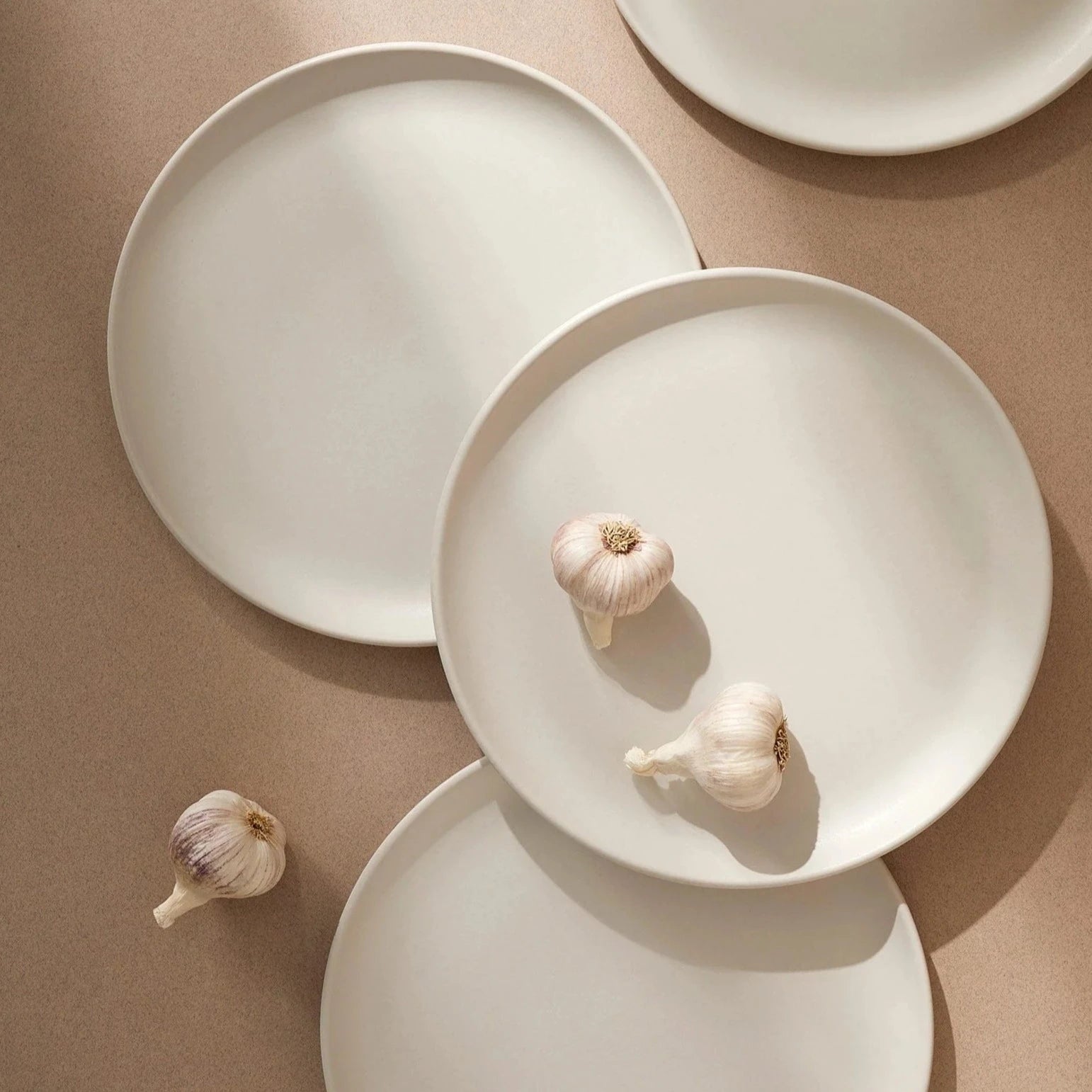 Handcrafted Dinner Plate – Matte White Ceramic (Tunisian)