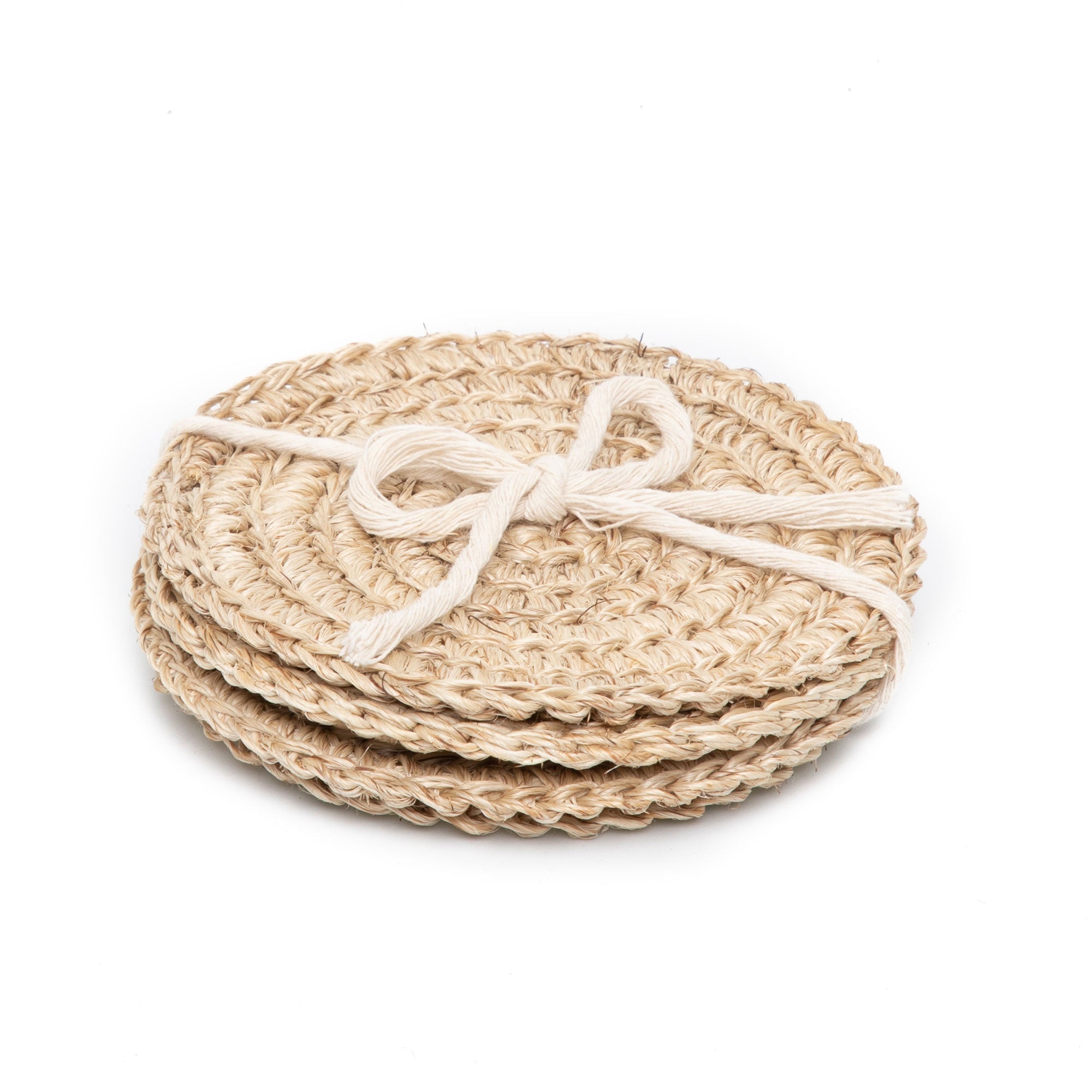 Spiral Fique Coaster Set of 4 | Tallo de Olivo | Sorelle Rossi