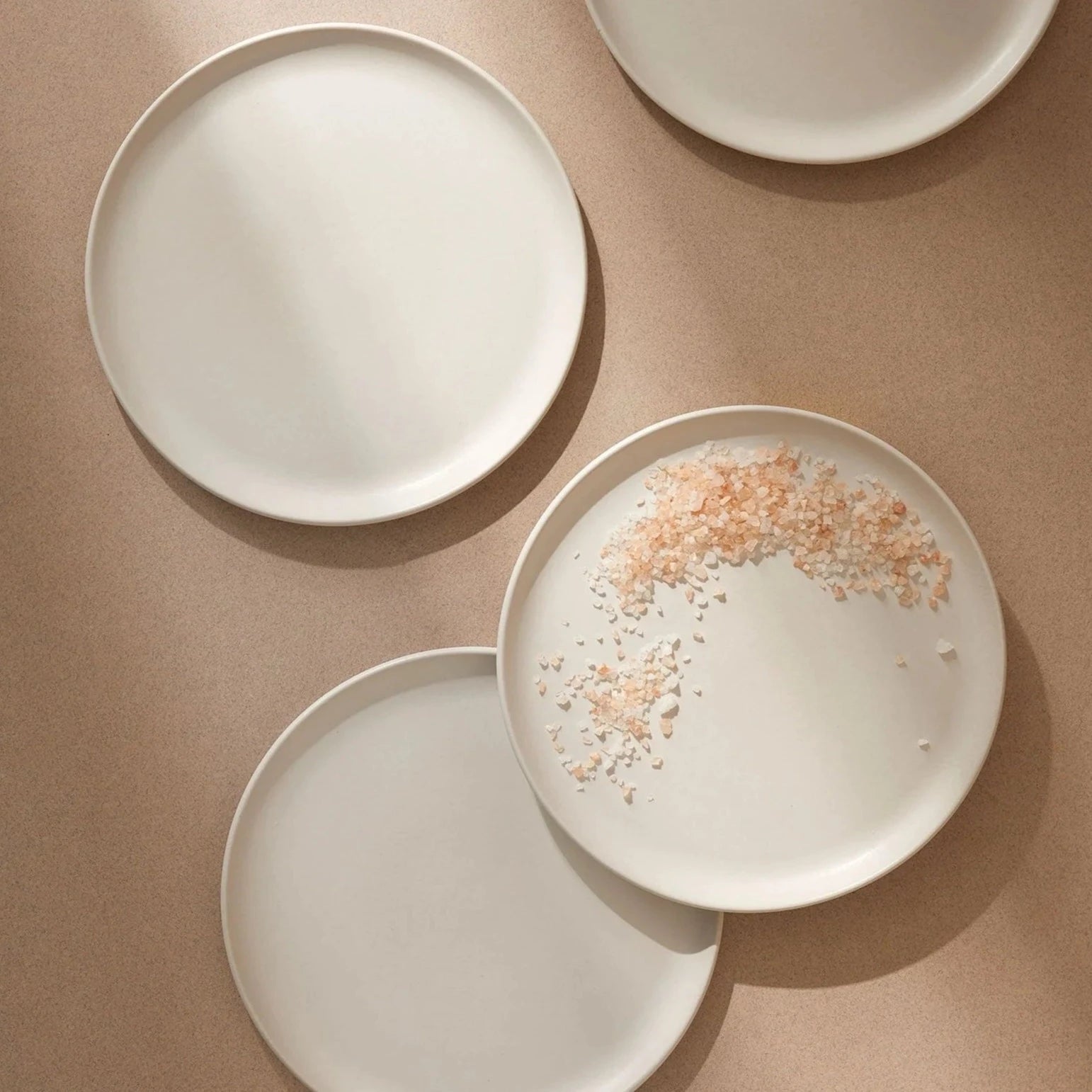 Handcrafted Dinnerware Set – 12 Piece Matte White Ceramic (Tunisian)