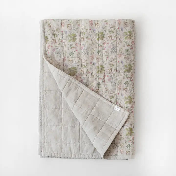Reversible Linen Quilted Blanket | Botany 2 & Melange