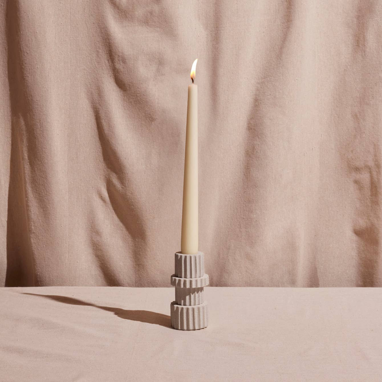 Handcrafted Pillar Candle Holder – Large | Minimalist Neutral Decor | Sorelle Rossi