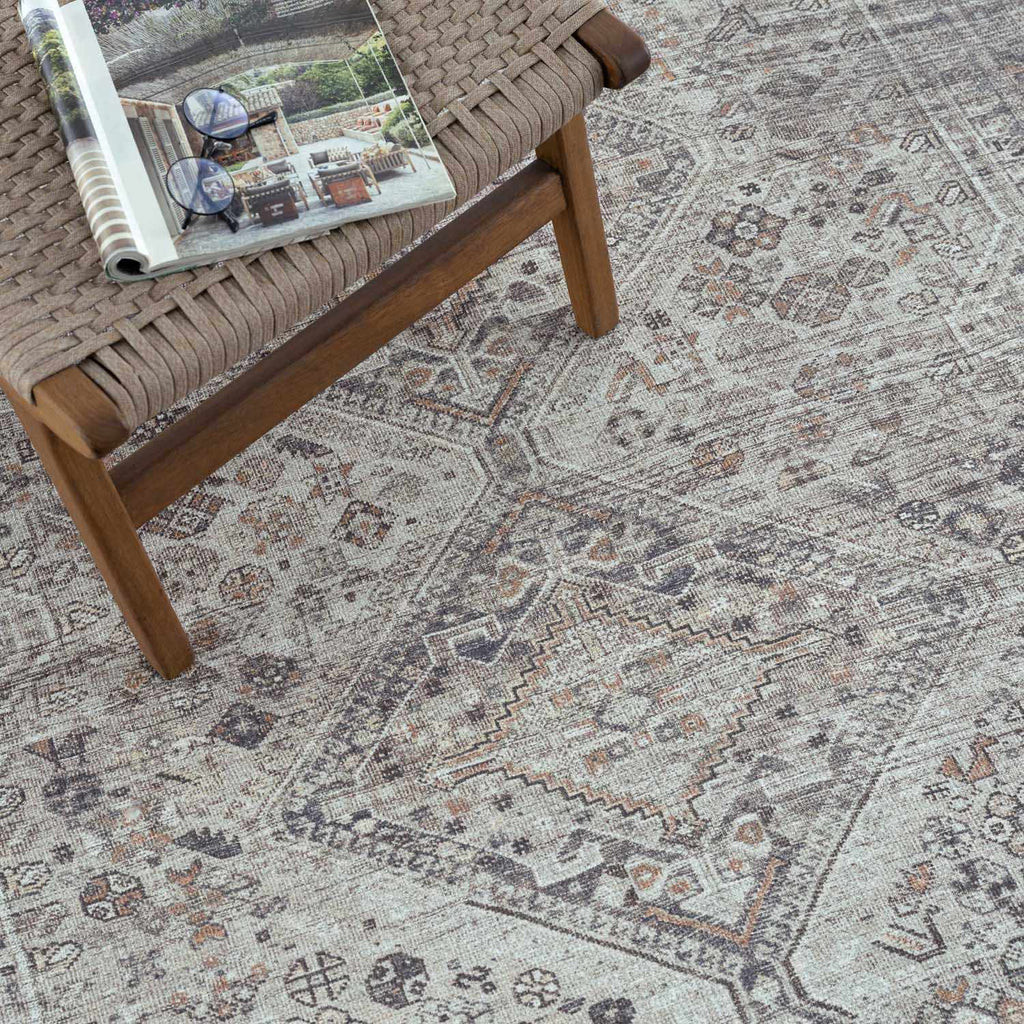 Barny Traditional Washable Area Rug - No-Pile