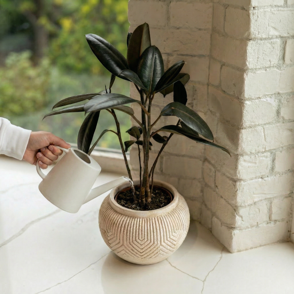 Linden Concrete Vessel, 8" × 6" | Natural Sandstone or Rustic Umber