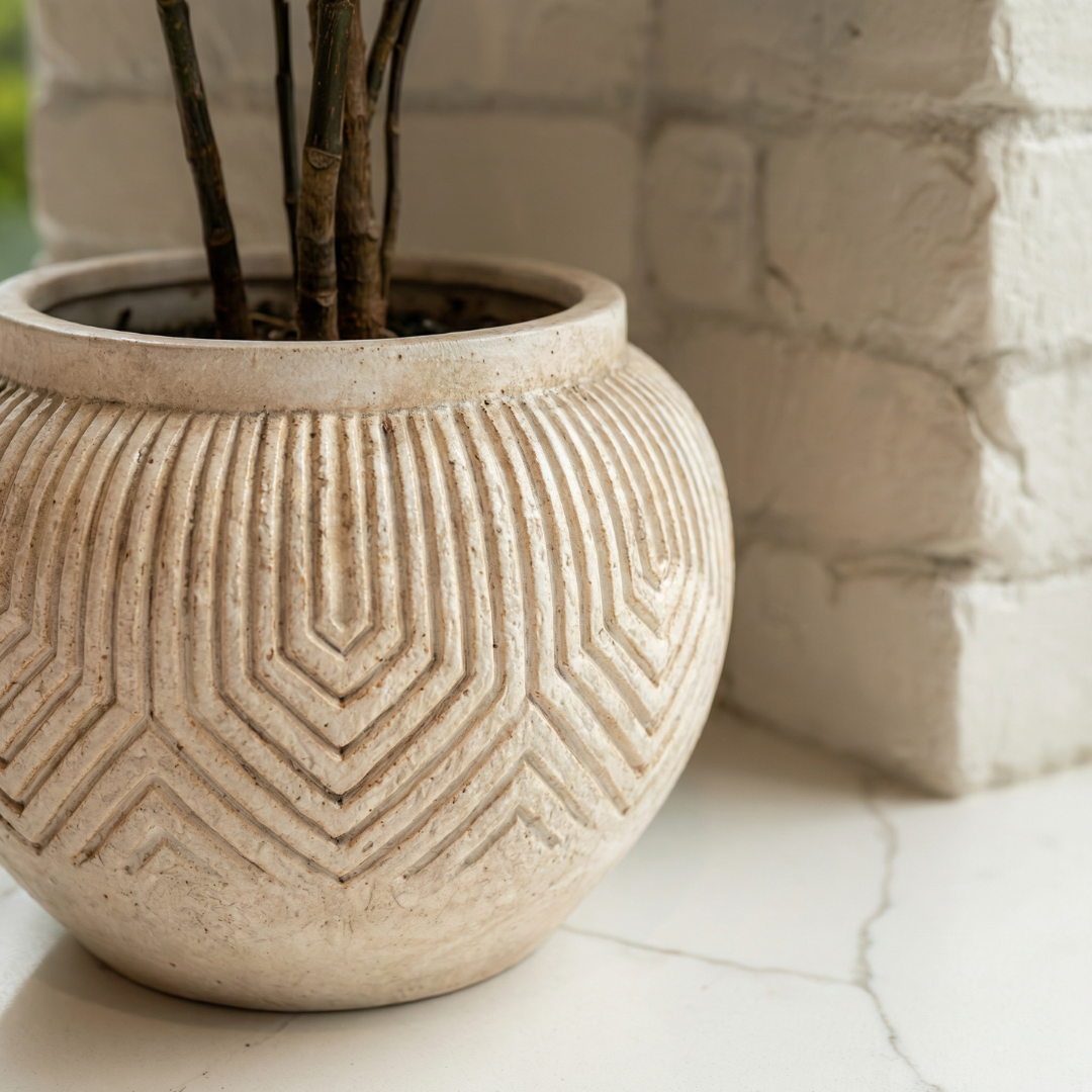 Linden Concrete Vessel, 8" × 6" | Natural Sandstone or Rustic Umber