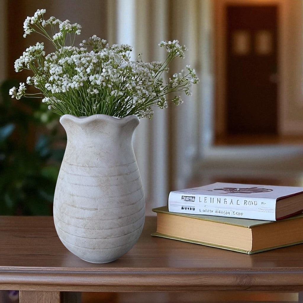 Sable Scalloped Terracotta Crock | Aged White or Earthly Brown