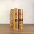 Leather Bound Antique Books, Marbled, Rare