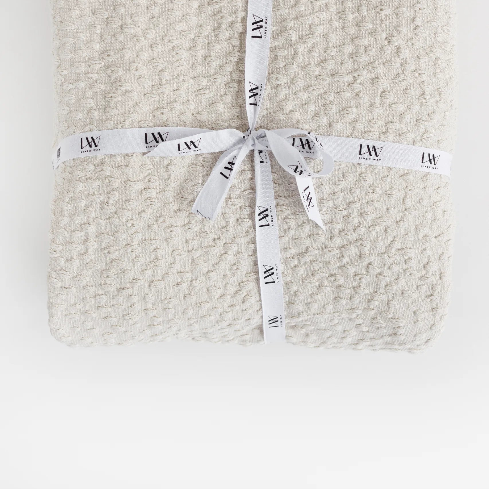 Normandie Cotton Throw Blanket – Soft Lightweight Neutral Throw | European-Inspired Cozy Home Accent