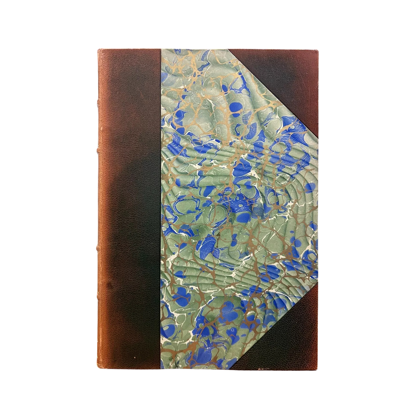 Leather Bound Antique Books, Marbled, Rare