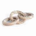 Hand-carved marble chain link decor in warm neutral stone tones with timeless organic European-inspired styling | Sorelle Rossi Shoppe