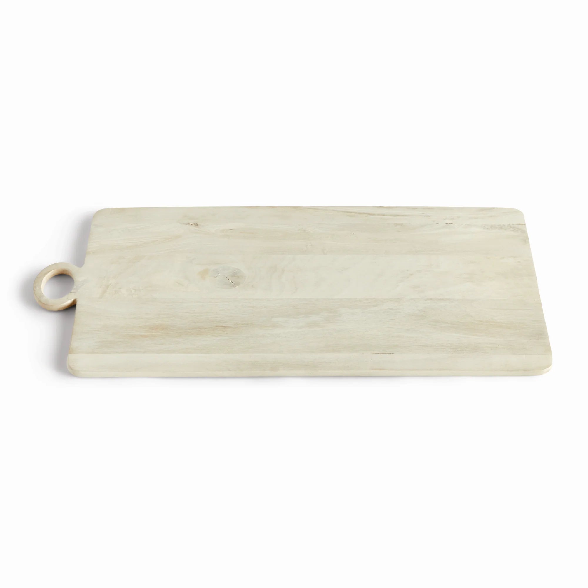 Handcrafted natural wood serving board with a rounded handle and soft organic grain for timeless European-inspired kitchen styling | Sorelle Rossi Shoppe