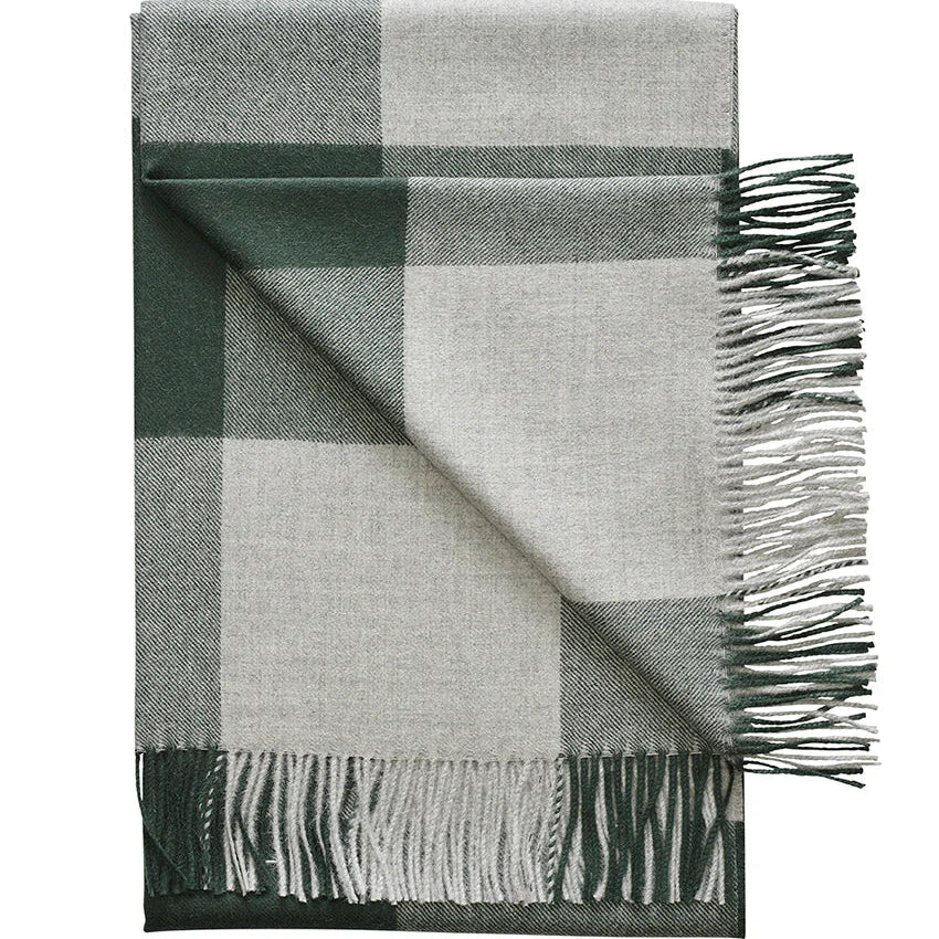 Buffalo Check Throw Blanket – Neutral Plaid | Cozy European-Inspired Home Accent