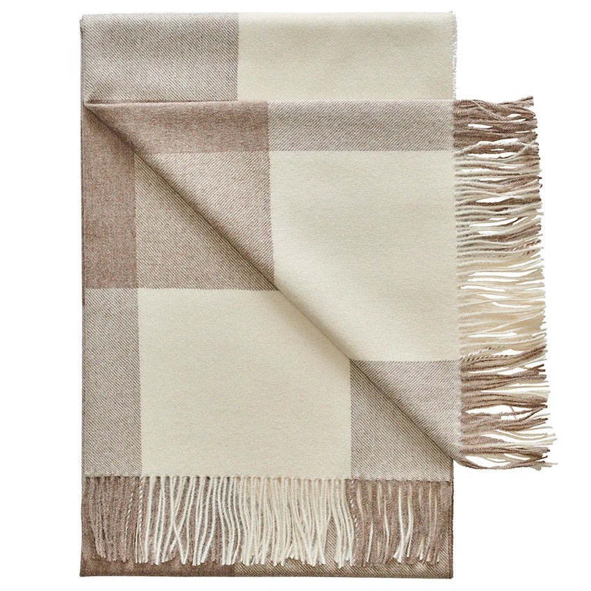 Buffalo Check Throw Blanket – Neutral Plaid | Cozy European-Inspired Home Accent