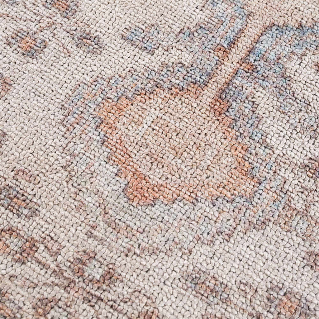 Analu Washable Non-Slip Vintage Area Rug – Tan, Blue & Brown