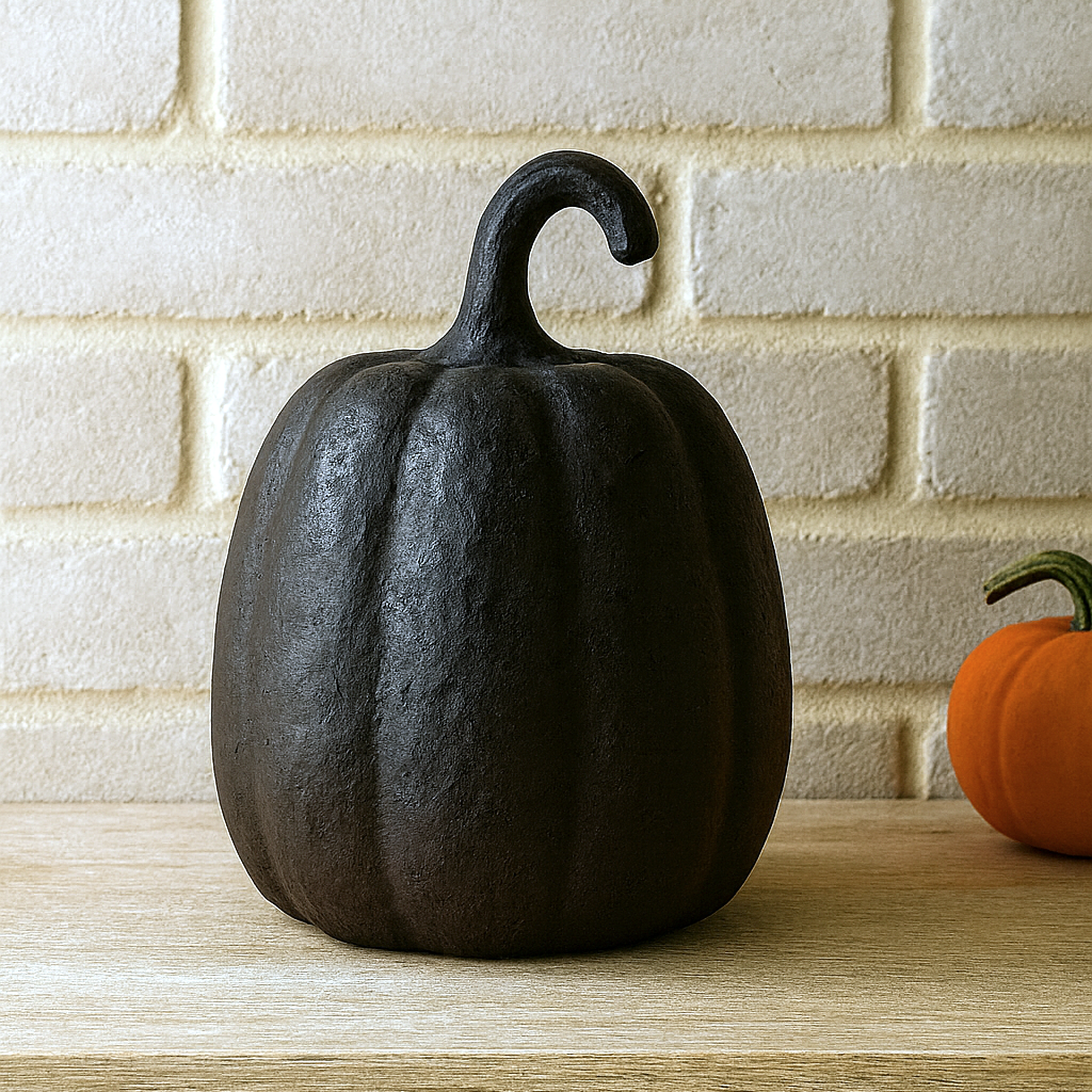 Black Terracotta Pumpkin | Matte Finish Fall Décor | Short & Tall