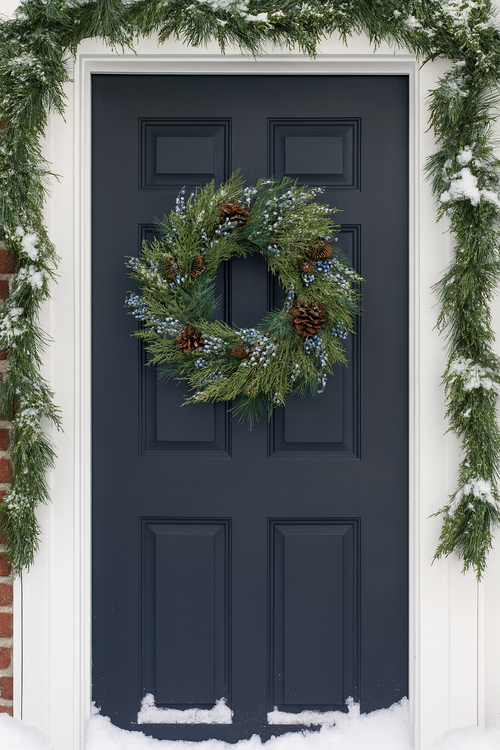 24'' Mixed Pine, Juniper & Pinecone Christmas Wreath – Lifelike Winter Wreath