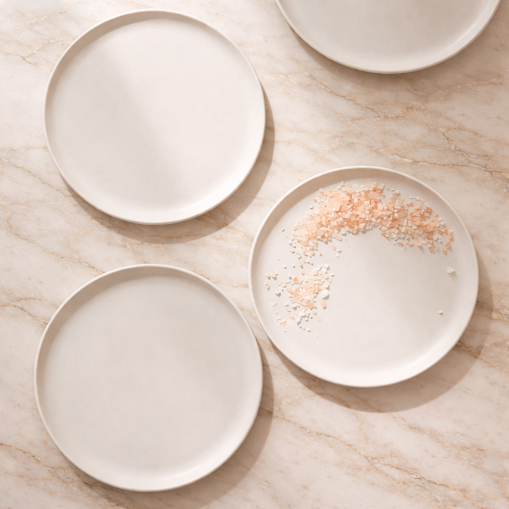 Handcrafted Side Plate – Matte White Ceramic (Tunisian)
