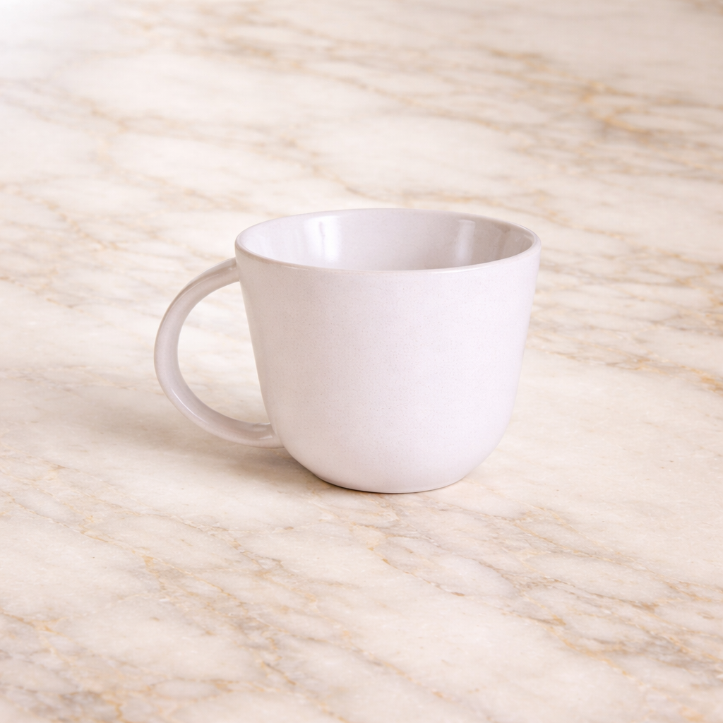 Handcrafted Ceramic Mug – Matte White (Tunisian)