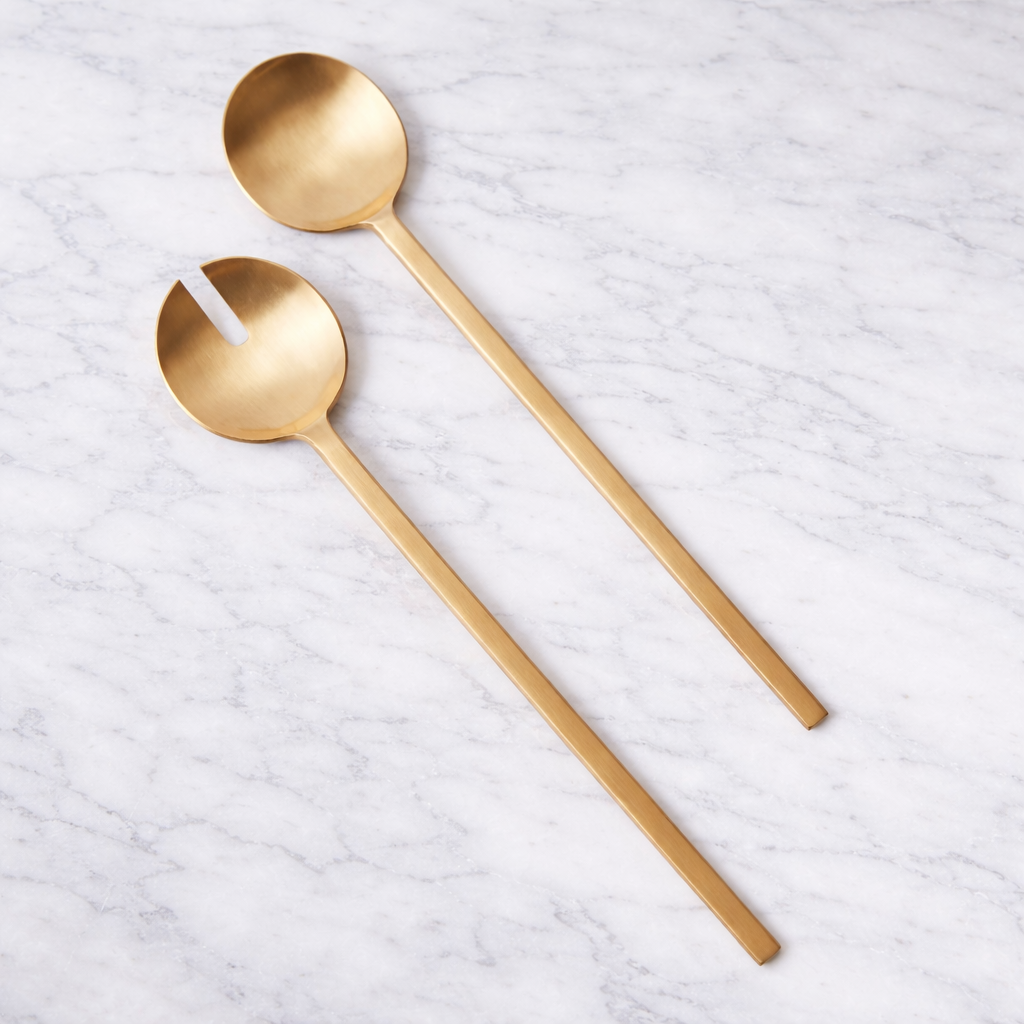 Salad Servers – Brass Serving Utensil Set