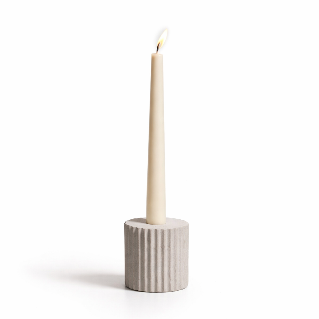 Handcrafted Pillar Candle Holder – Medium | Minimalist Neutral Decor | Sorelle Rossi