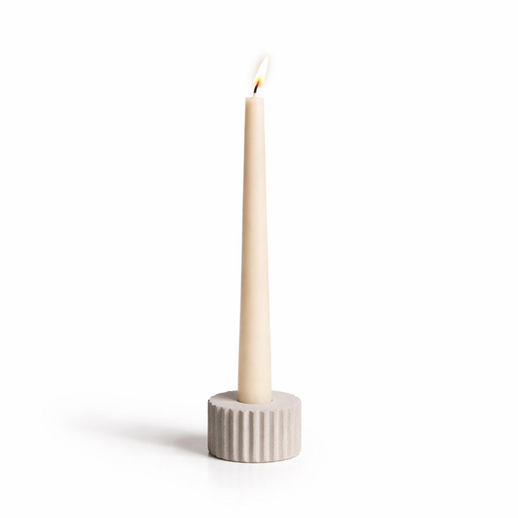 Handcrafted Pillar Candle Holder – Small | Minimalist Neutral Decor